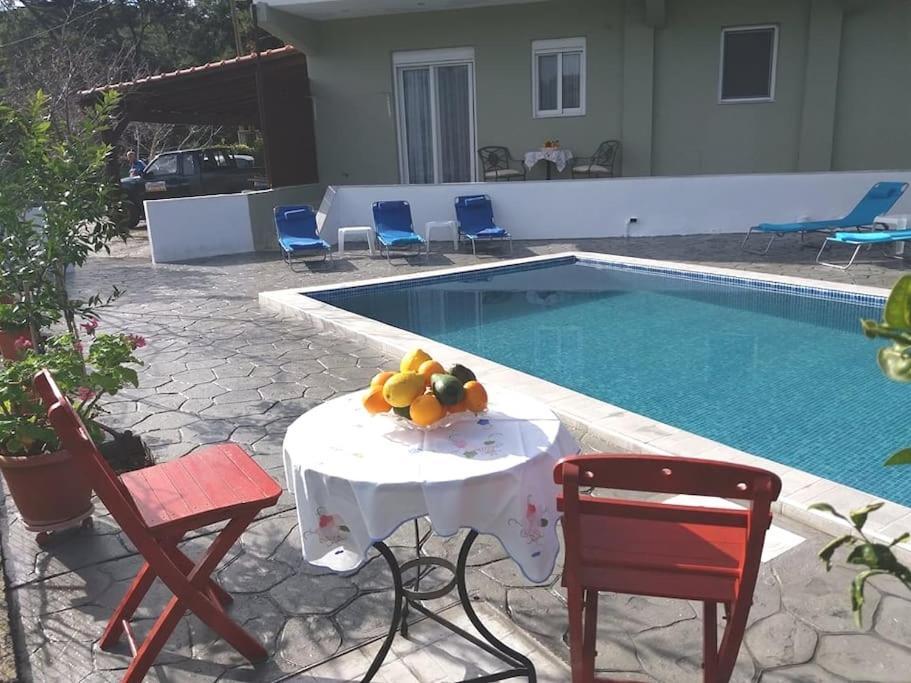 Greek Style Ground Floor Apartment & Pool Ialysós Eksteriør bilde