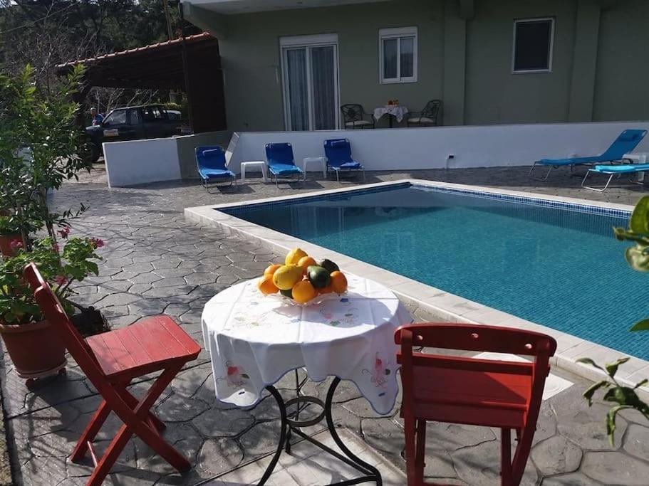 Greek Style Ground Floor Apartment & Pool Ialysós Eksteriør bilde